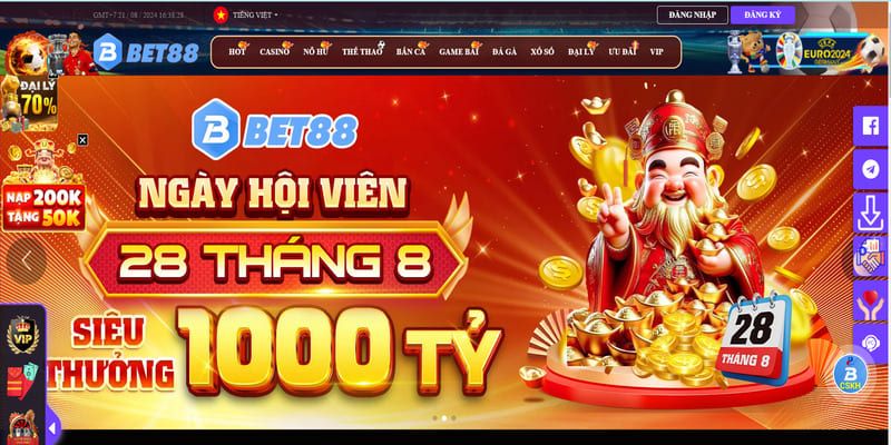 Giao diện toàn hệ thống BET88 có thiết kế đơn giản, dễ sử dụng